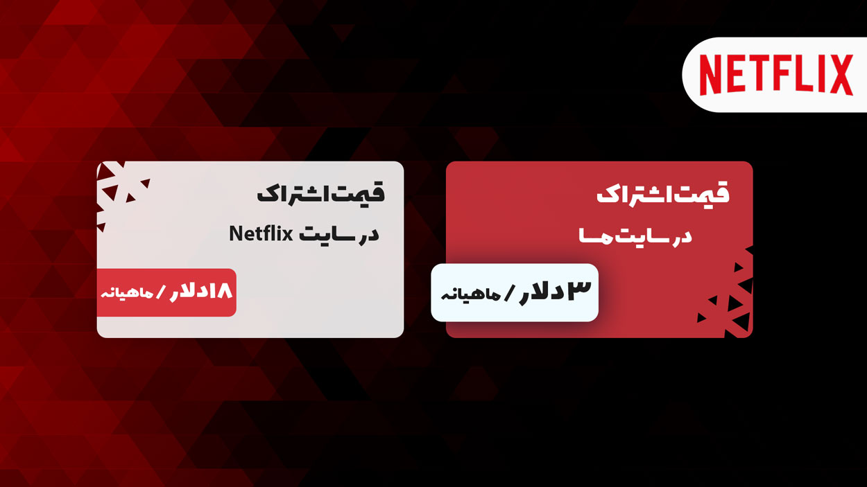 مقایسه قیمت خرید اکانت نتفلیکس در سایت ما و وبسایت اصلی نتفلیکس