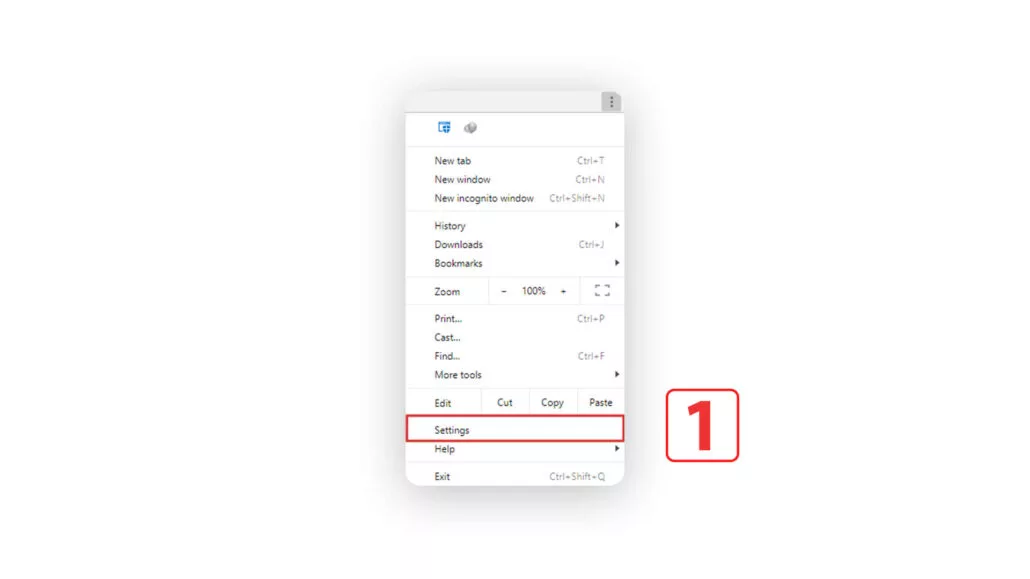 پاک کردن کش مرورگر کروم ( Chrome ) مرحله ورود به تنظیمات