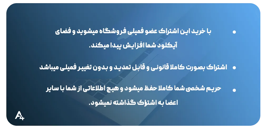 شرایط فضای آیکلود پلاس