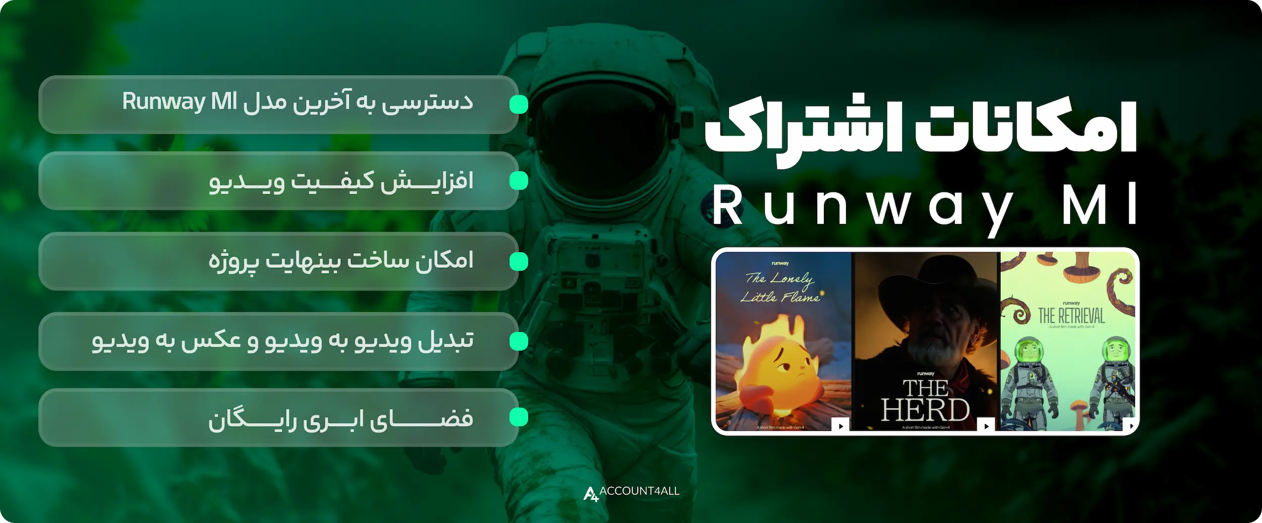 امکانات خرید اشتراک runway ml