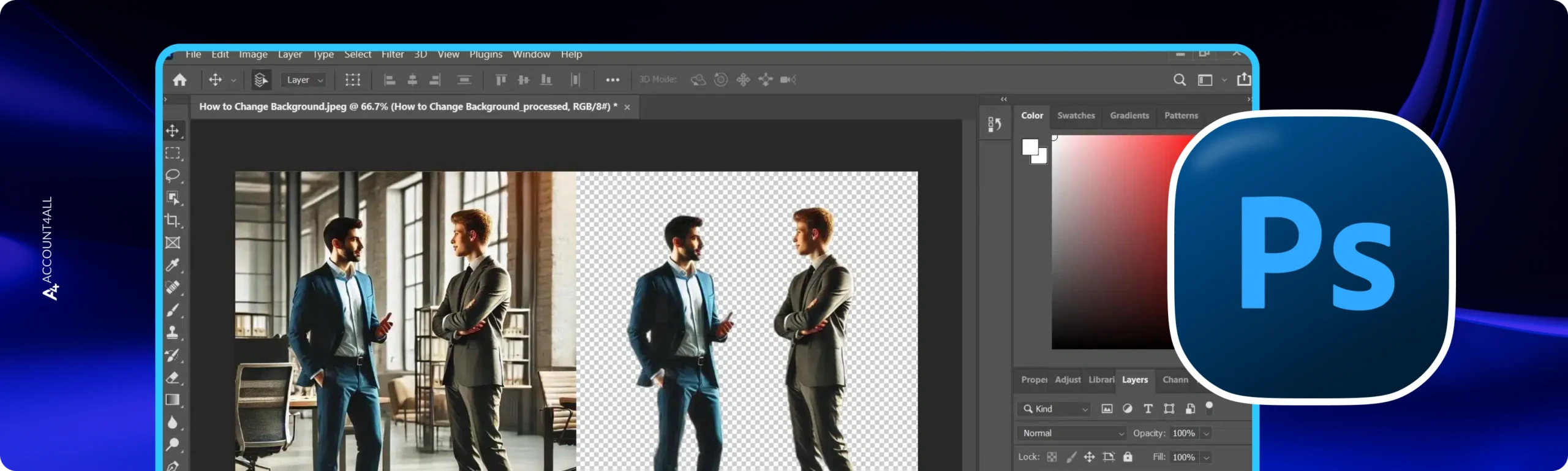 تصویری از محیط فتوشاپ